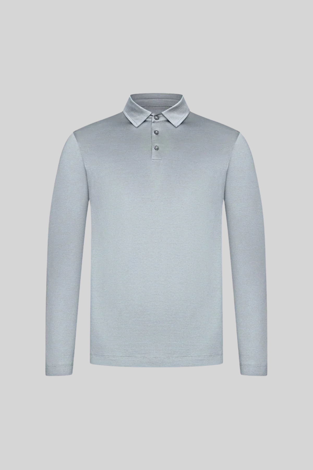 Supima Longsleeve Polo | Mist Grey