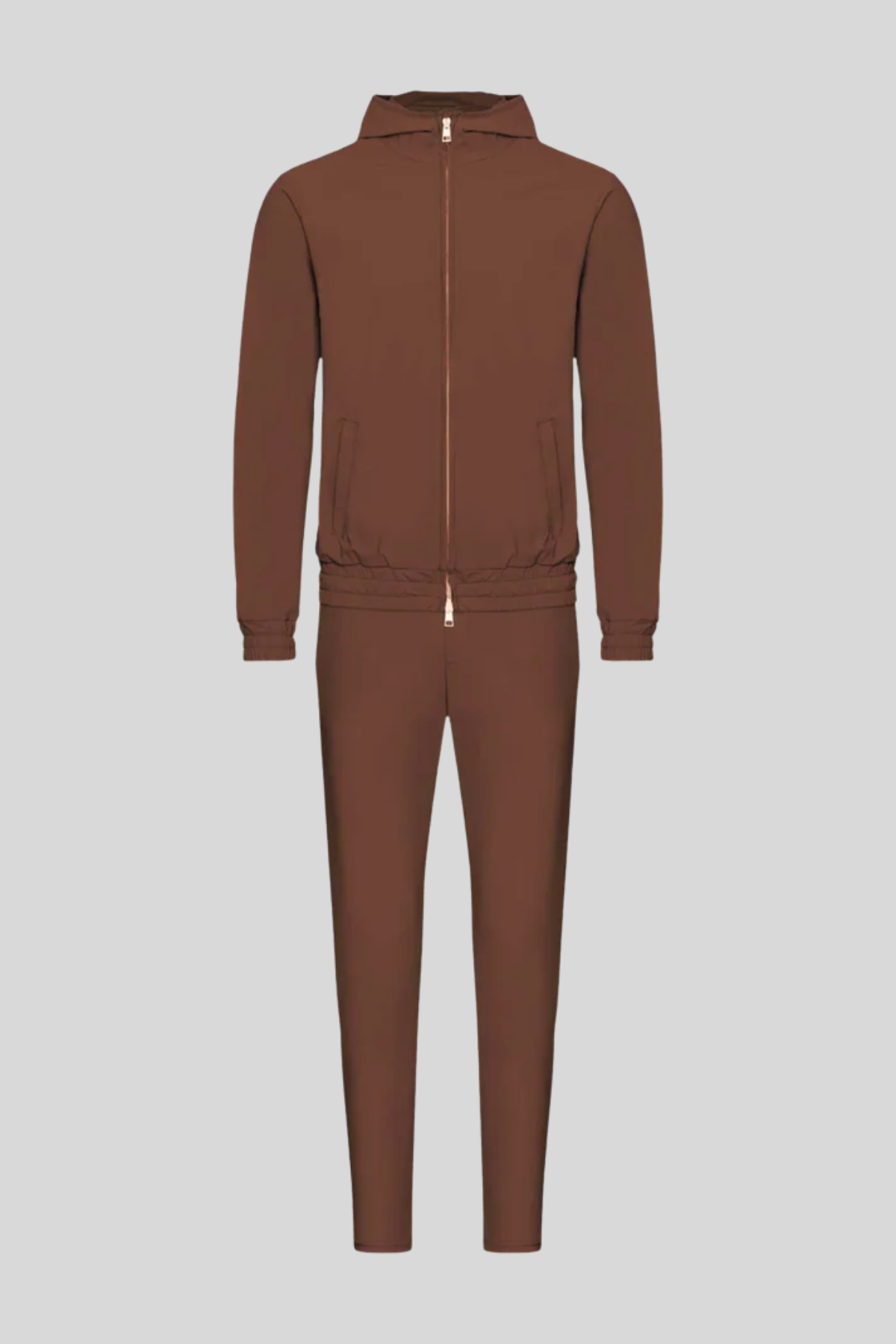 MOCHA BROWN HOODED TECH SUIT