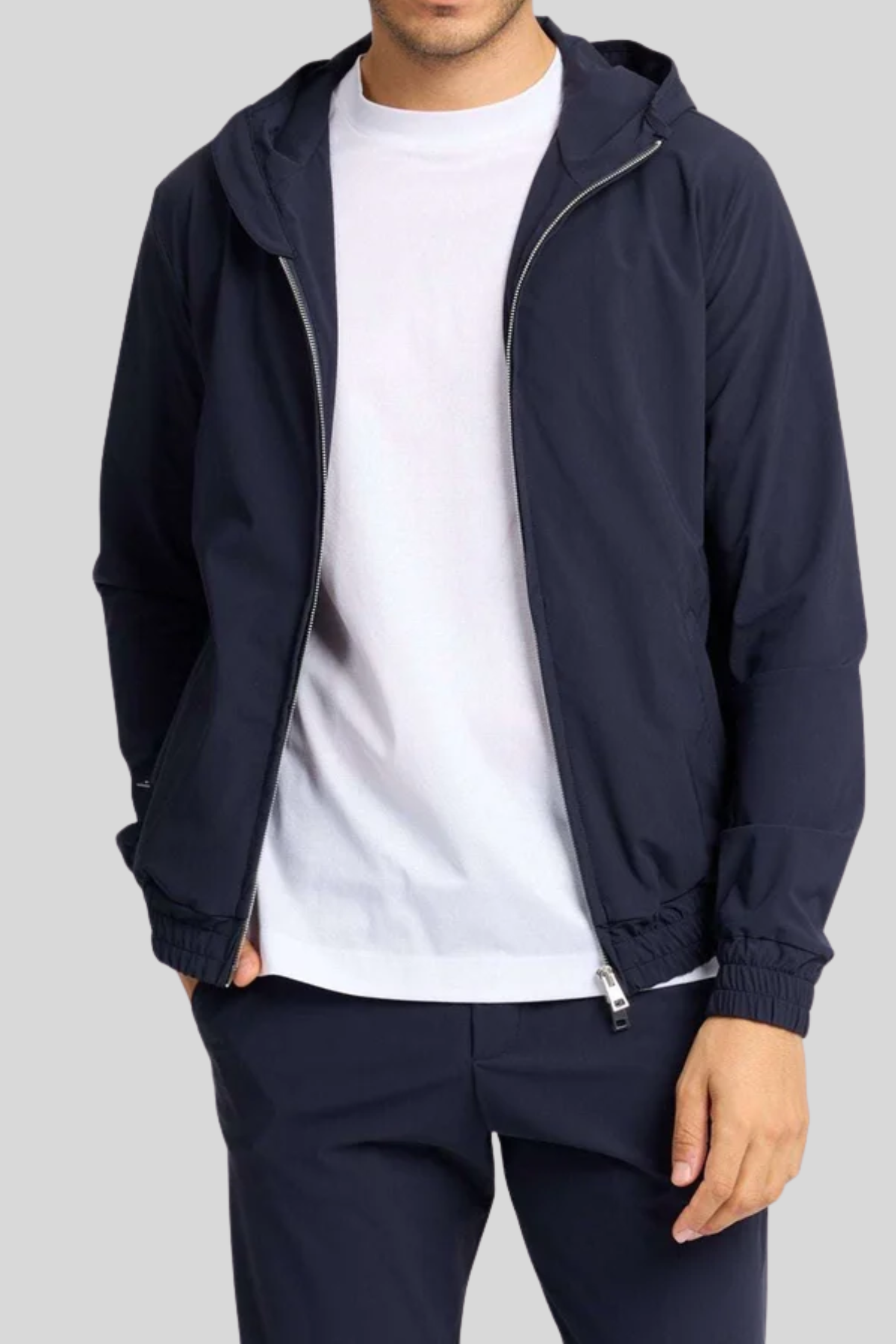 MIDNIGHT BLUE HOODED TECH VEST