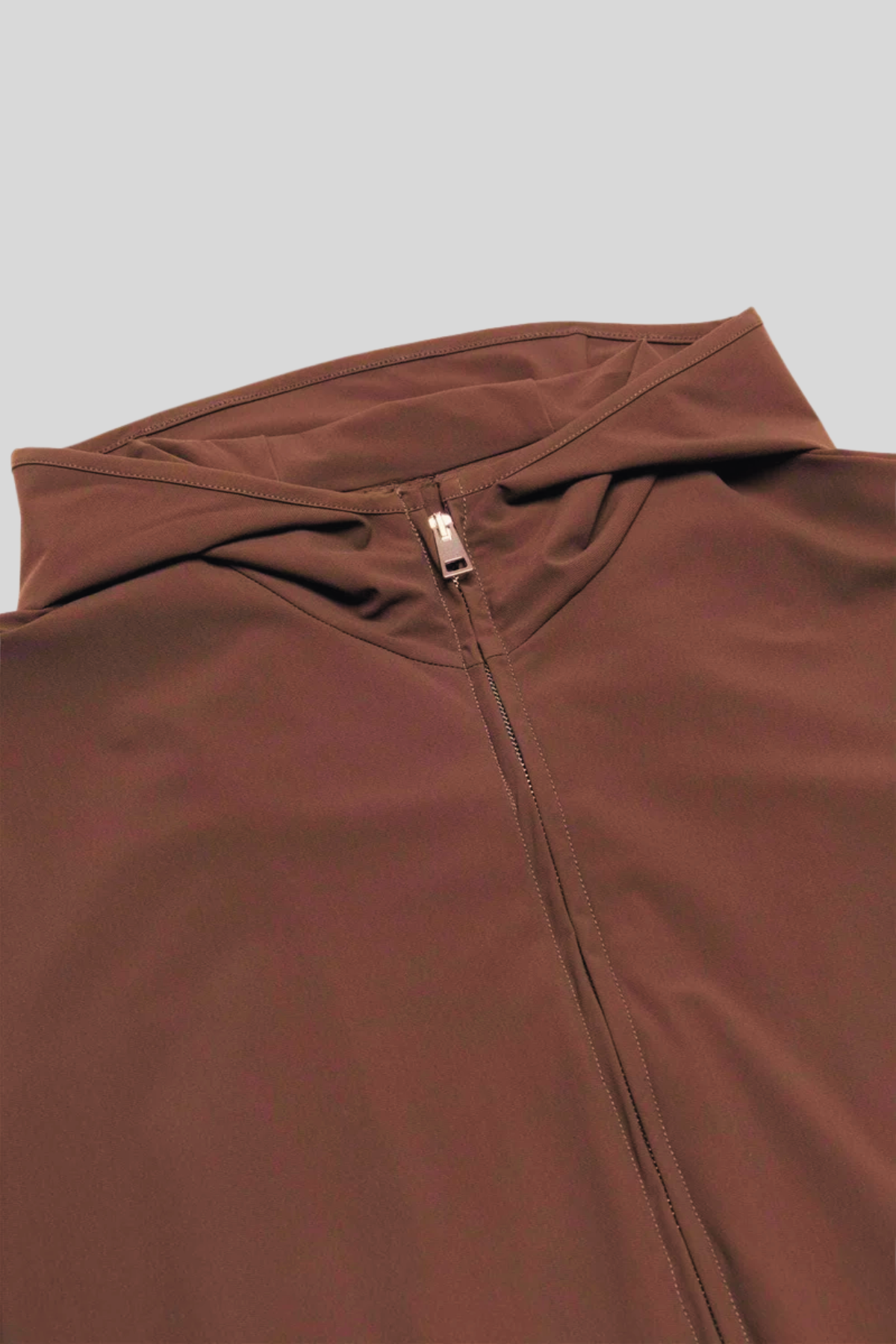 MOCHA BROWN HOODED TECH VEST