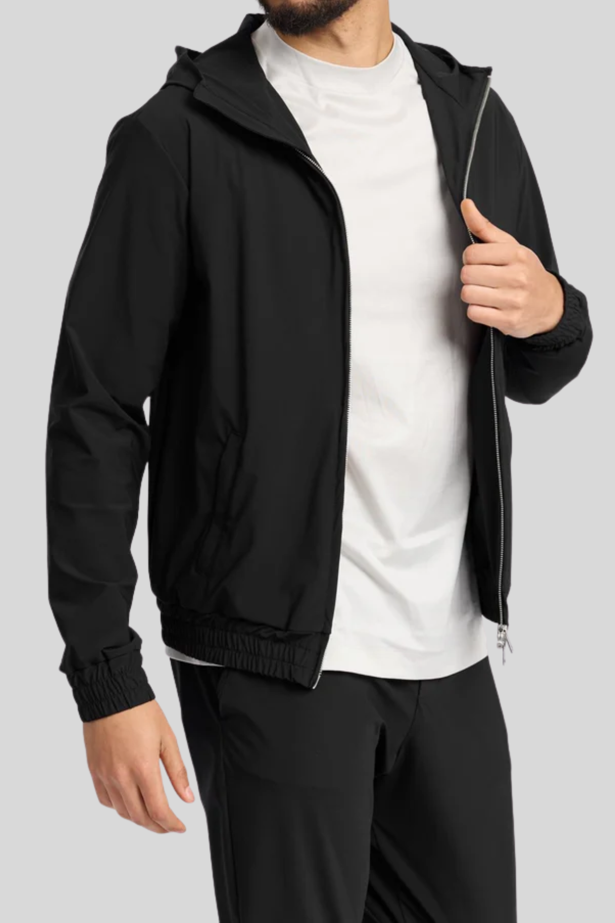 BLACK HOODED TECH VEST