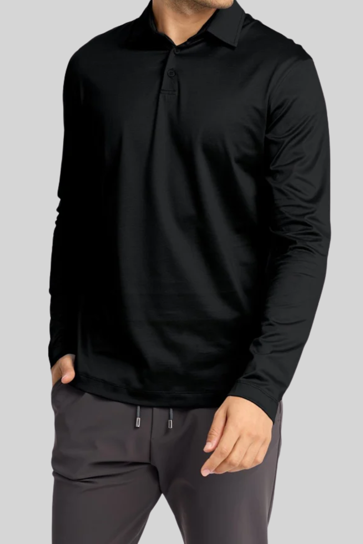 Supima Longsleeve Polo | Black