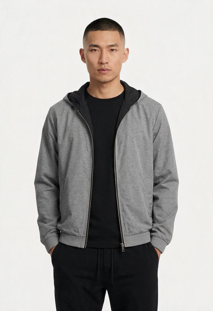 Jet black - Reversible Hooded Jacket